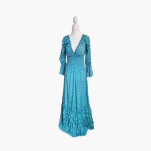 Vestido Flamenco Azul Lunares