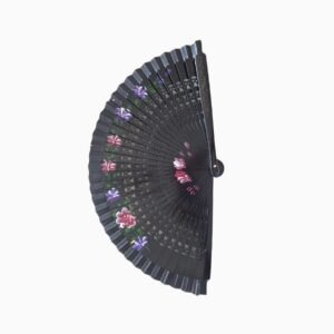 Abanico Negro con Flores