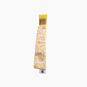 Funda de Abanico de Tela con Estampado de Hojas Amarillas