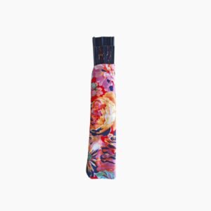 Funda de Abanico de Tela con Estampado Floral Multicolor