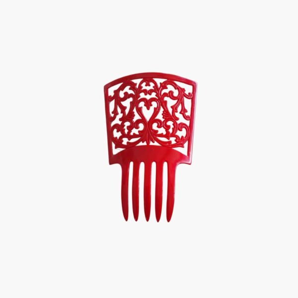 Peineta Acrílica Cuadrada Roja