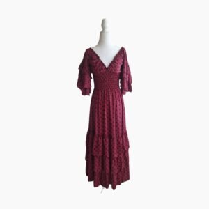 Vestido Flamenco Rojo Burdeos Lunares