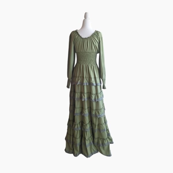 Vestido Flamenco Verde con Volantes - Imagen 2