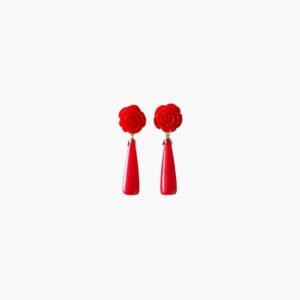 Pendientes de Gota y Rosa Rojas