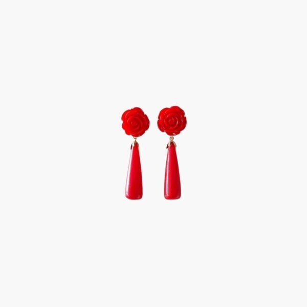 Pendientes de Gota y Rosa Rojas