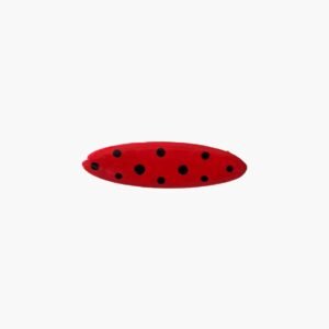 Broche rojo con lunares negros