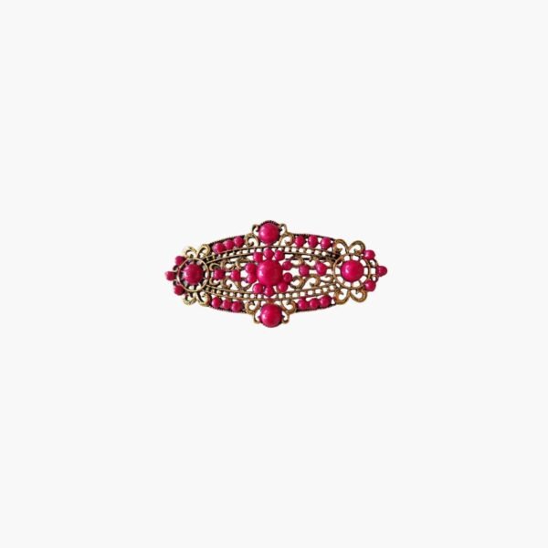 Broche Vintage de piedras fucsia