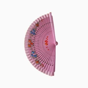 Abanico Rosado con Flores